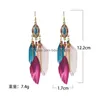 Stud Bohemian Fashion Jewelry Feather Earrings Vintage Handmade Chain Tassels Beads Dangle Drop Delivery Dhybe