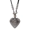 Pendant Necklaces Upmarket Ethnic Style Vintage Ornament Stereo Heart Necklace Charms Rope Chain Long Changeable Jewelry
