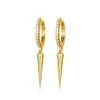 Stud Korean Style Gold Filled Dangle Cone Earrings For Girls Women Simple Cute Studs Jewelry Pave Tiny Cz Punk Boys Brincos627 T2 Dr Dh8Ti