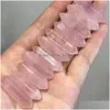 Stone Natural Crystal Hexagon Prism Rose Quartz Charms Pendant For Necklace Earrings smycken Making Drop Delivery DHHFD