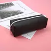 Custodia a matita in pelle semplice Black ad alta capacità Business Pencilcase for Kids School Office Supplies Creative Stationery