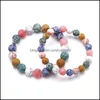 Braccialetti con ciondoli 8Mm Bracciale in pietra smerigliata per uomo Moda Pietre naturali Perline Chakra Yoga Bangle Gioielli Regalo donna H2A Z Drop Deli Dh4Ic