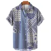 Chemises décontractées pour hommes Vintage imprimé hauts chemises surdimensionnées pour hommes t-shirt hawaïen bouton mince revers été séchage rapide chemise masculine en vrac 5xl 230114