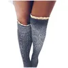 Donne calze di moda cotone coscia alta calza lunghe a maglia sul ginocchio caldo per ragazze ragazze inverno #01