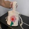 Evening Bags Rope Crochet Bag Handmade Pearl Chain Women Bucket Designer Knitting Crossbody For Woven Chunky Knit Purse