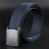 Belts Wild-Men-Canvas-Belt-Hypoallergenic-Metal Free-Plastic-Automatic-Buckle Wild-men's Canvas Belt Metal Automatic Buckle Nylon