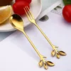 Ensembles de vaisselle 20 pièces en acier inoxydable gâteau fourchette à fruits et cuillère ensemble crème glacée thé café vaisselle dégustation Dessert Forks215u