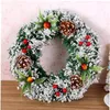 Decorative Flowers & Wreaths Christmas Garland Arrangement 30/40cm Wreath For Front Door Decor Home Party Hanging GarlandDecorative