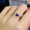 Clusterringen 2023 Exquise blauwe saffier edelsteen ring voor vrouwen zilveren sieraden reëel 925 ovaal goed aanbodcertificaat feestcadeau