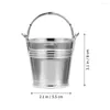 Gift Wrap 6pcs Mini Snack Buckets Icing Bucket French Fries Tin Pails Ice Donut Cake Tinplate Metal Wedding Birthday Party Favors