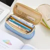 Storage Bags Classic Fashion Pencil Bag Canvas Contrast Color Large Capacity Case Stationery Organizer For Student Gift