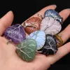 Charms Natural Stone Tree of Life Draad Wrap Hart Rose Quartz Haling Reiki Crystal Pendant Diy ketting oorbellen vrouwen mode jood dh1oa