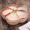 Assiettes Transparent Boîte De Bonbons Scellée Avec Couvercle Écrou Assiette Melon Vivant Graine De Fruits Chambre Famille Snack Nordique Séché Forme Fleur P Q1C6