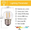 Filament Mini Globe Ampul 1W E27 Vida Taban Sıcak Beyaz 2700K Açık Cam Edison Işığı Avize Lambası Dekorasyonu