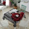 Nappe de Table imperméable à fleurs rouges, rétro, rue, rectangulaire, tapis de café pour salle à manger, cuisine, salon