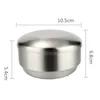 Bowls Creative Stainless Steel Double Layer Gold/Silver Rice Bowl With Lid Soup Noodle Anti-scalding Steamed Tableware