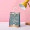 Wrap Prezent 6PC Eid Ramadan Bag Kraft Paper Tote Muzułmańskie Wakacyjne dekoracje ciasteczek świątecznych