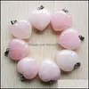 Artes e artesanato Charms de pedra natural 30mm de 30 mm de rosa rosa quartzo pingentes Chakras Gem Fit Brincos Colar Fazendo Dr Dh37t