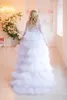 Skirts Puffy 8 Layers Long Skirt White Faldas Ruffles Tulle High Low Maxi Women Train Wedding Bridal Any Colors