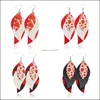 Charm Mtilayer Faux Leather Sequin Earrings for Women Girls Jewelry Lightweight Teardrop Earring 17 Styles DHS B18FA Drop Delivery Dhadv