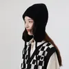 Berets Plush Knitted Thunder Bomber Hat Autumn And Winter Outdoor Warm Ski Cap Soft Skin Solid Color Lace Pullover Ear Hats For Women