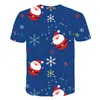 T-shirts pour hommes 2023 Anime impression 3D mignon T-shirt surdimensionné père noël bonne célébration homme vêtements vacances enfants