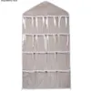 Sacs de rangement Grille Poches Armoire Organisateur Suspendu Chaussettes Soutien-Gorge Sous-Vêtements Support Transparent Cintre Sac Gain De Place DropshipStorage