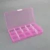 Bolsas de joyería Caja de almacenamiento de plástico Caja de herramientas de embalaje 15 ranuras Rectángulo Organizador de artesanía Cuentas Contenedor de aretes