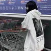 Kvinnors hoodies tröjor officiell bild verklig pris svart skog huva tröja stekt gata