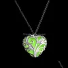 Pendentif Colliers Glow In The Dark Collier Coeur Creux Lumineux Pour Femme Petite Amie Fille Maman Bijoux De Mode Cadeau 738 Q2 Drop Dhyp7