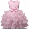 Girl Dresses Flower Tutu Dress Children Sequins Cake Party Fancy Bow In Sashes Princess Costumes Girls First Communion