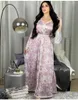 Etniska kläder abayas kvinnor turkiska blommor tryckt snörning muslimsk klänning ramadan islamisk kuftan dubai lång mantel stor swing hijab klänningar