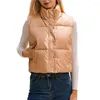 Damesvesten chique kort vest stand kraag skin-touching winter vest herfst