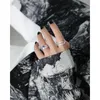 Anelli a grappolo SHANICE Authentic S925 Sterling Silver Ring Ins Nicchia Design Texture Croce laterale sbagliata per le donne Punk tailandese