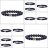 Arts et artisanat 8 mm Black Lava Stone Tree of Life Bracelets Aromatherapy Huile essentielle Bracelet Diffuseur pour femmes Friend Friend Jewelr Dhi5f