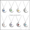 Kunst- en ambachten mode Drusy Druzy kettingen 12 mm zeemeermin visschaal hanger maan ketting voor vrouwen dame sieraden drop levering home dhz4r