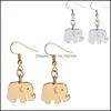 Dangle Chandelier 19X14Mm Alloy Elephant Drop Earrings For Women Ladies Gold Sier Ear Hook Fashion Delivery Jewelry Otygm