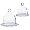 Baking Tools 2pcs Wedding Exquisite Cake Stands With Dome Lid Covers