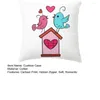 Taie d'oreiller mignonne pour la saint-valentin, housse de coussin à Texture Fine, motif de boîte cadeau décoratif de remplacement