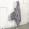 Ropa étnica Mujeres Conjuntos musulmanes Trajes a juego Chándales modestos Pantalones largos Khimar Niqab Harem Prendas de oración Islam Cubierta completa Cabeza