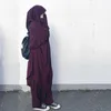 Ropa étnica Mujeres Conjuntos musulmanes Trajes a juego Chándales modestos Pantalones largos Khimar Niqab Harem Prendas de oración Islam Cubierta completa Cabeza