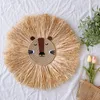 Decorative Figurines 50 50cm Home Decoration Tapestry Handwoven Cartoon Lion Hanging Decorations Cute Animal Head Ornament Children Room