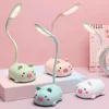 Tafellampen LED Bureau Lamp Cartoon Cute Pet Night Light USB Oplaadbare kinderoogbescherming Nachtlights voor cadeau Kawaii Room Decor