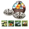 Dinnerware Sets 17pcs Camping Stainless Steel Bowl Plate Utensils Portable Tableware With Storage For Outdoor Soup Noodles Salad