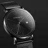 Polshorloges Minimalistische heren Fashion Business Horloges Men Ultra dunne roestvrijstalen mesh riem kalender Analog Quartz Watch Relogio