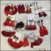 Bengelen kroonluchter dame bohemian tassel oorbellen 20 stijlen mode colorf layerd hoepel oorrang sieraden voor vrouwen meisjes feest cadeau k1 dhrdc