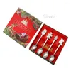 Ensembles de vaisselle cuillère de noël coffret cadeau dessin animé mignon créatif acier inoxydable Style vaisselle accessoires de cuisine