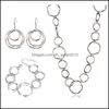 Collane con ciondolo Moda Punk Circle Sheap Collana Bracciale Orecchino per donna Elegante placcatura in oro Sier Gioielli a catena rotonda Drop D Dhcfk