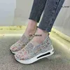 Dress Shoes Hidden Wedge Sneakers Women 2022 New Gold Silver Woman Casual Shoes Walking Summer Luxury Sports on Platform Footwear Breathable 0120V23