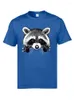 Camisetas masculinas pequenos raccoon masculinos camisa personalizada camisa de algodão puro de manga curta camisetas de deco